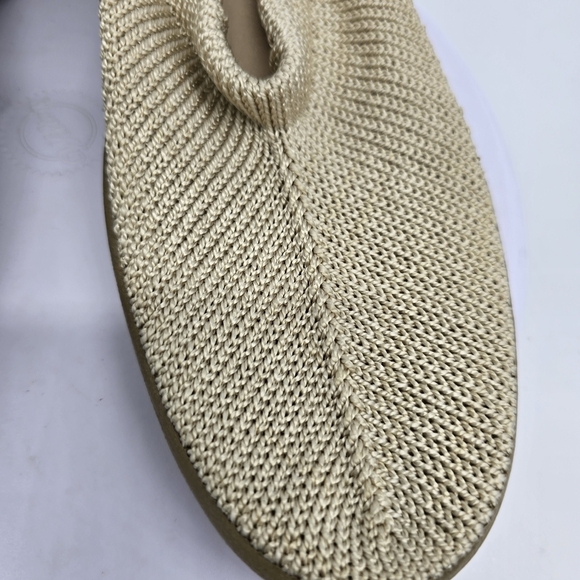 Arcopedico Shoe Women's 9 / 40 Elio Parodi Biege Knit Mesh Comfort Flats Vegan - Picture 3 of 9